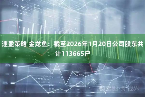 速盈策略 金龙鱼：截至2026年1月20日公司股东共计113665户